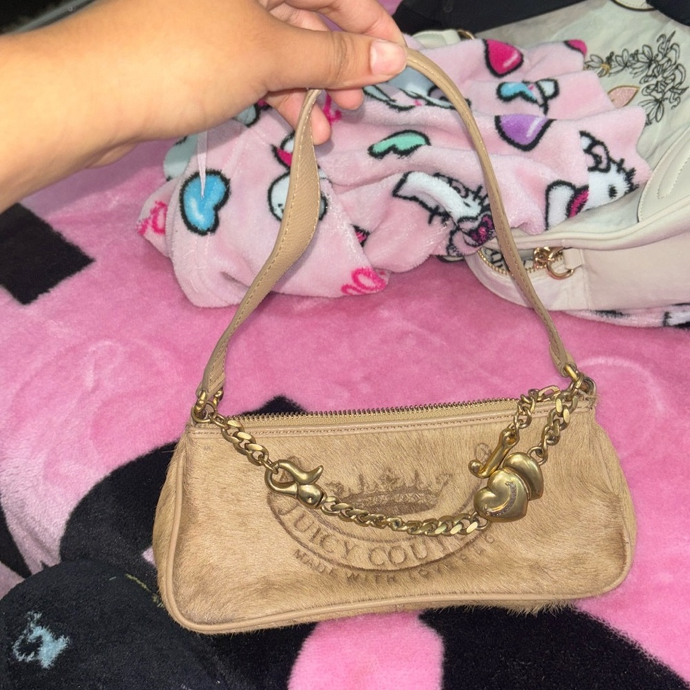 Rare vintage Juicy couture fur shoulder bag